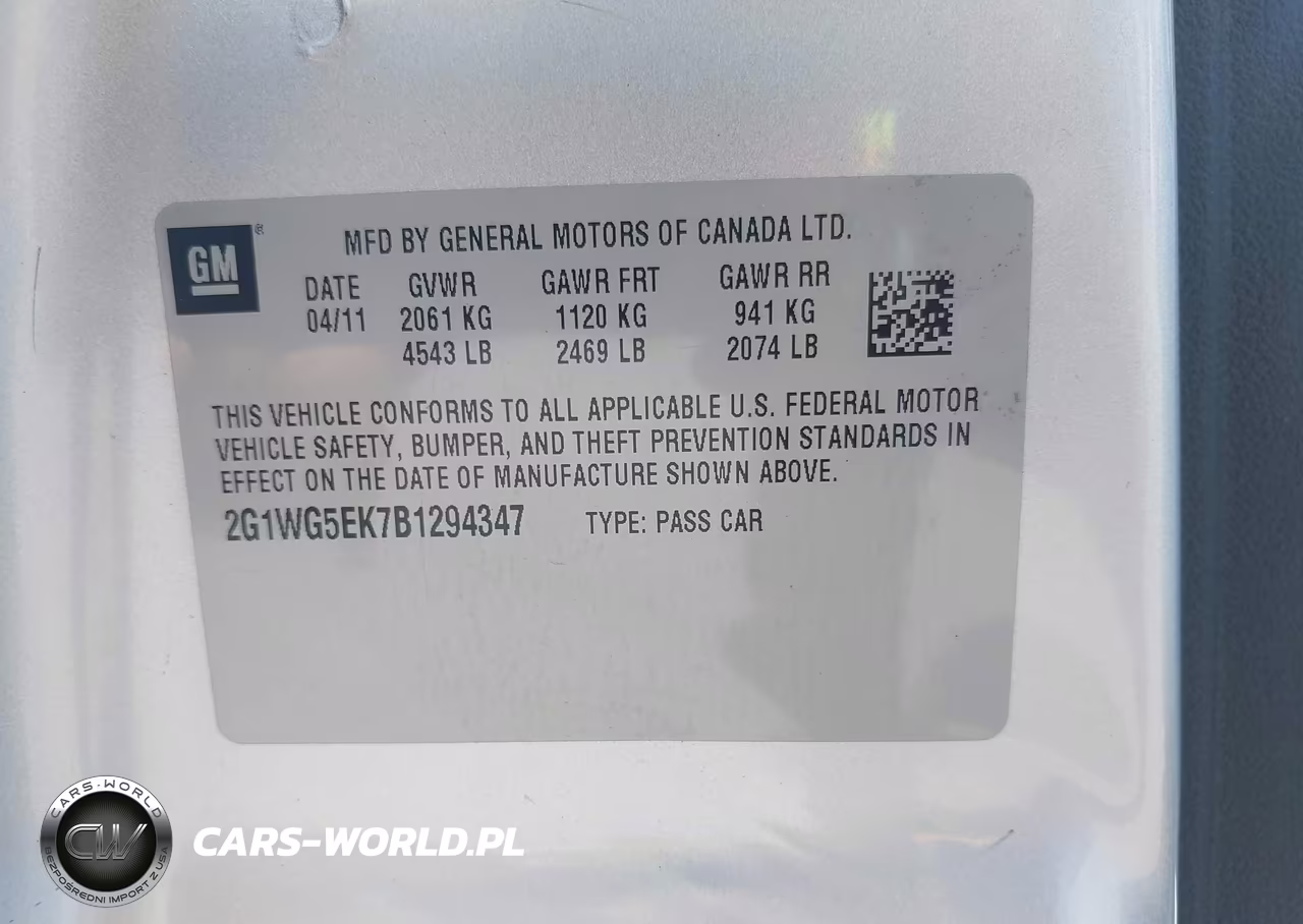 2011 Chevrolet Impala Lt VIN:2G1WG5EK7B1294347 - 9