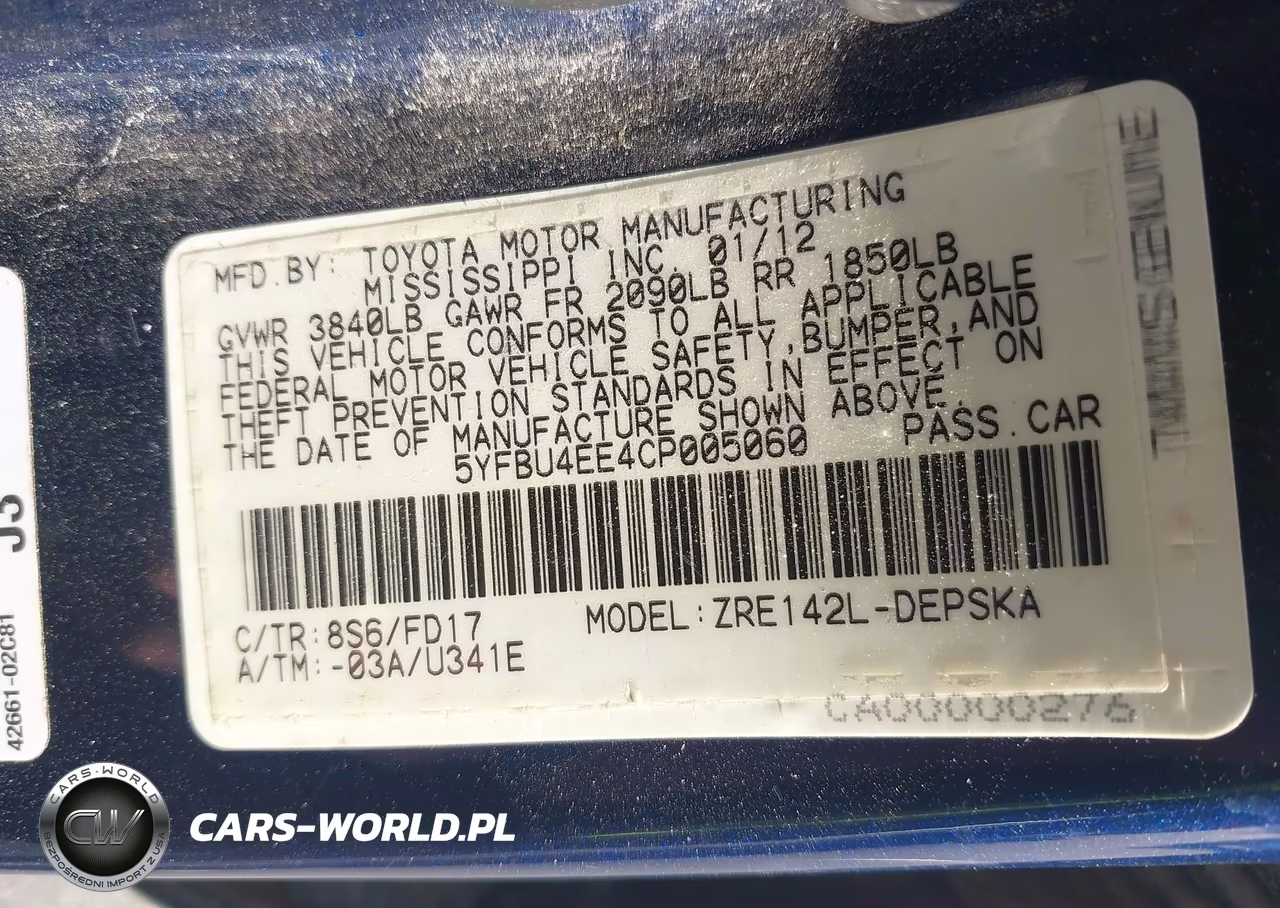 2012 Toyota Corolla S VIN:5YFBU4EE4CP005060 - 9