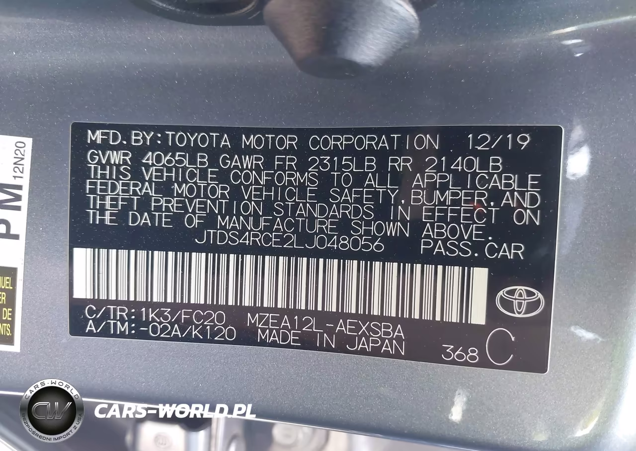 2020 Toyota Corolla Se VIN:JTDS4RCE2LJ048056 - 9
