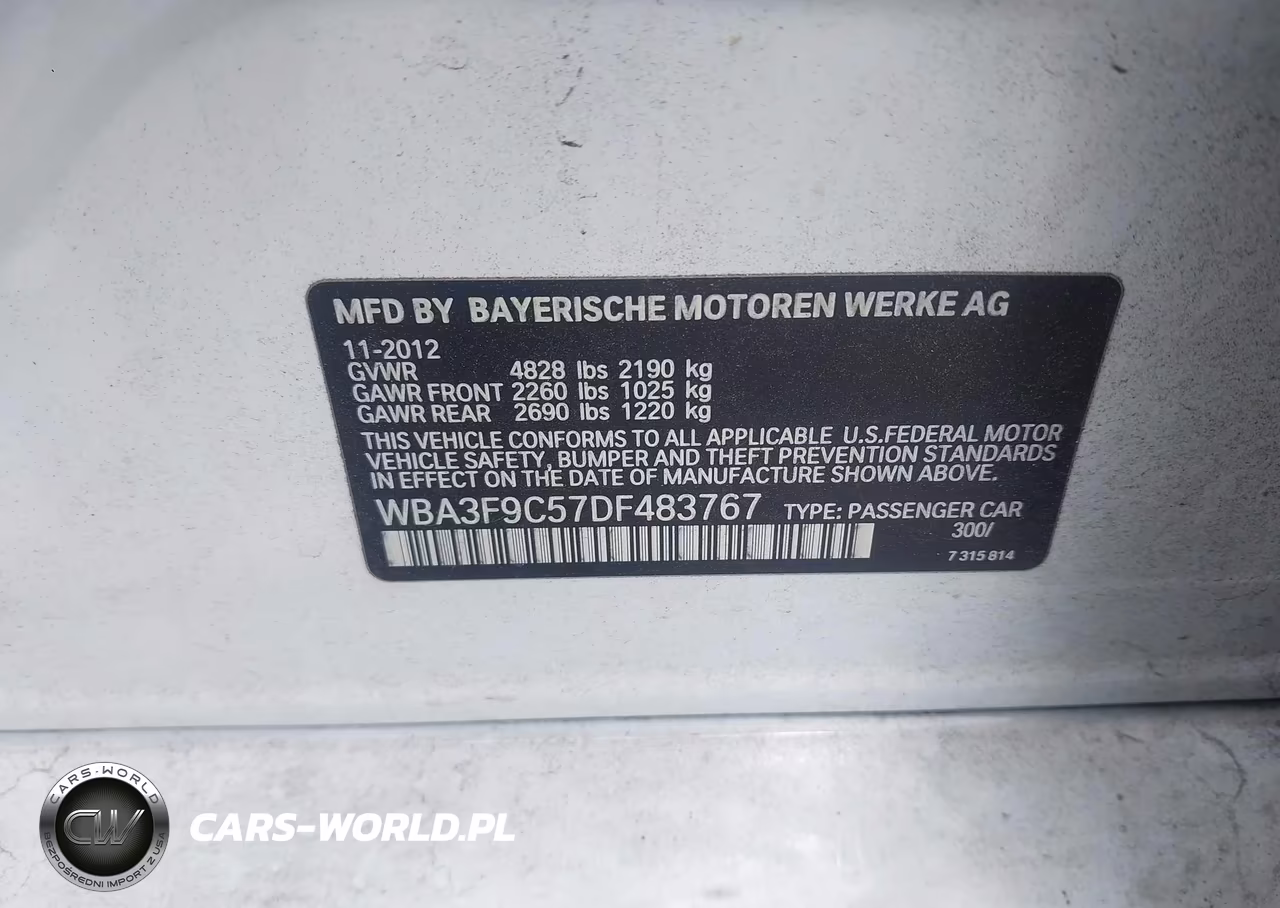 2013 BMW Activehybrid 3 VIN:WBA3F9C57DF483767 - 9