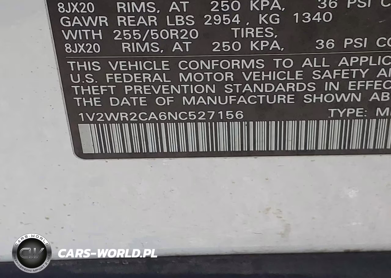 2022 Volkswagen Atlas 3.6L V6 Se W-Technology VIN:1V2WR2CA6NC527156 - 9