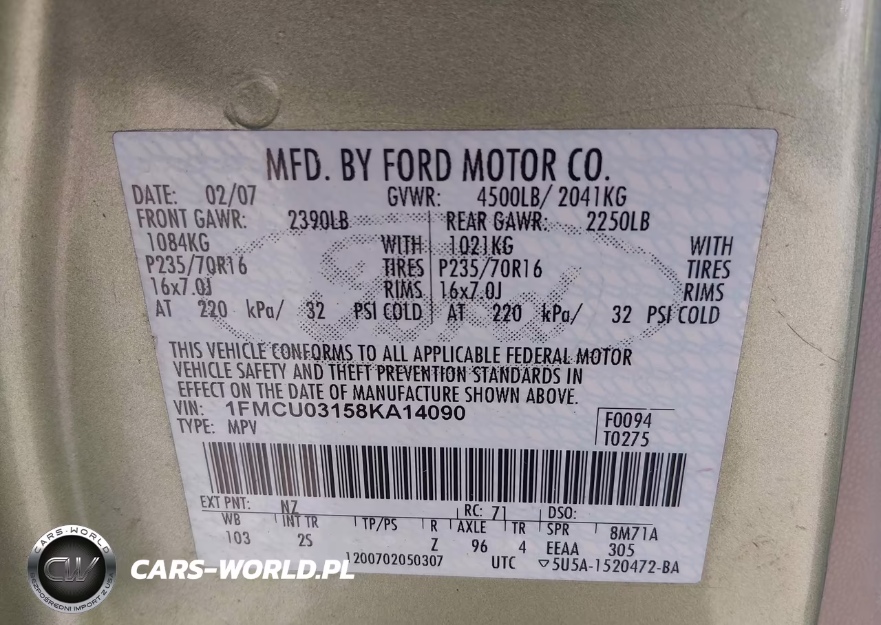 2008 Ford Escape Xlt VIN:1FMCU03158KA14090 - 8