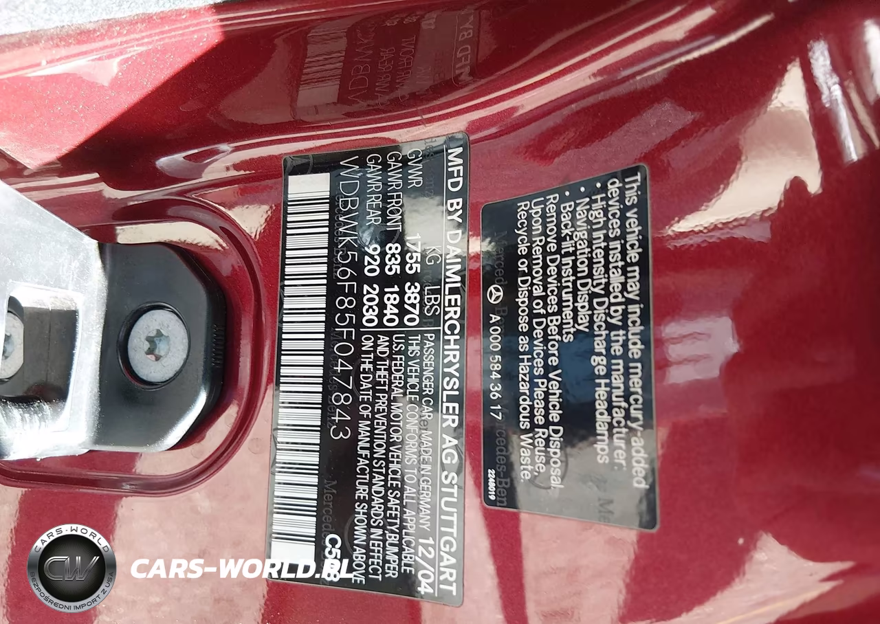 2005 Mercedes-Benz Slk 350 VIN:WDBWK56F85F047843 - 9