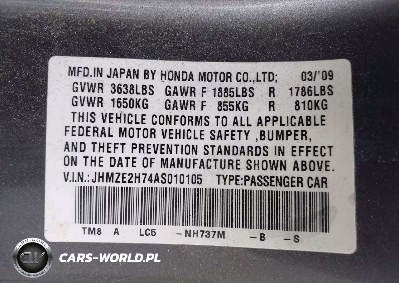 2010 Honda Insight Ex VIN:JHMZE2H74AS010105 - 9