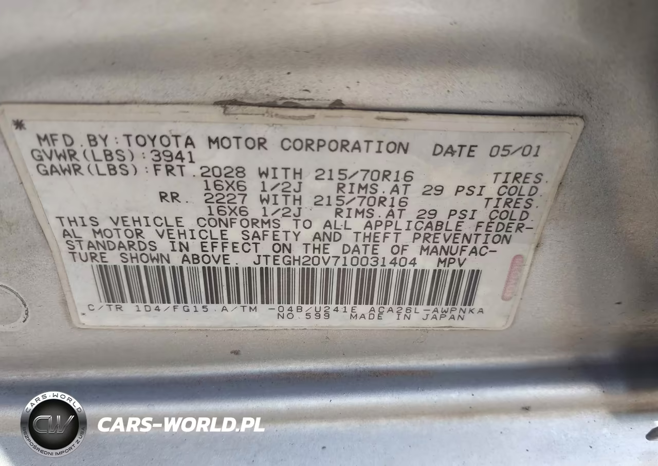2001 Toyota Rav4 VIN:JTEGH20V710031404 - 9