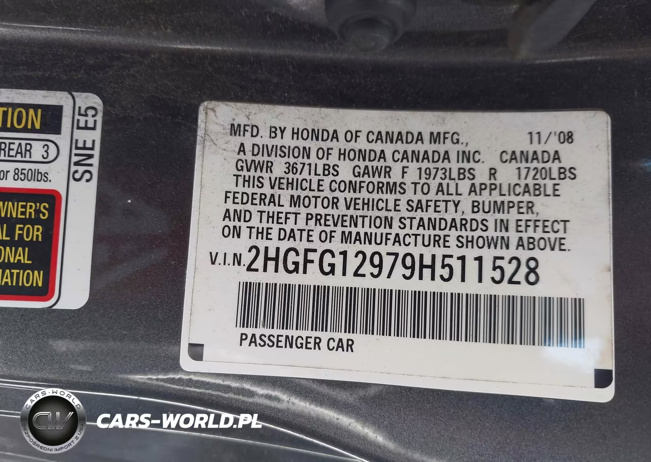2009 Honda Civic Ex-L VIN:2HGFG12979H511528 - 9