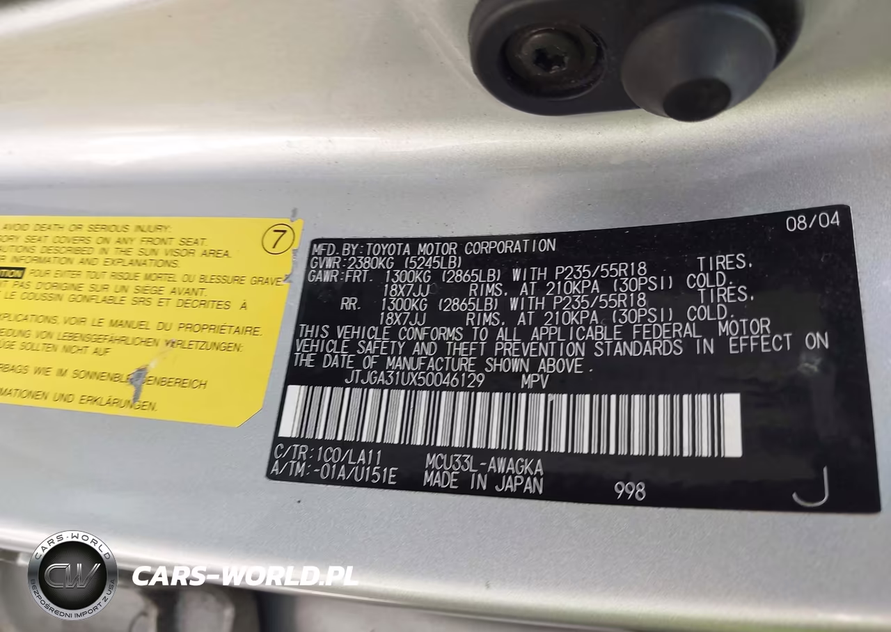 2005 Lexus Rx 330 VIN:JTJGA31UX50046129 - 9