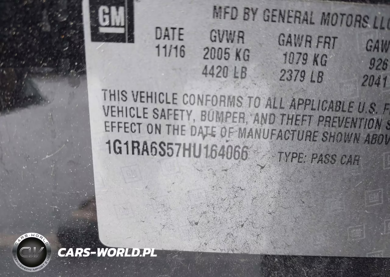 2017 Chevrolet Volt Lt VIN:1G1RA6S57HU164066 - 9