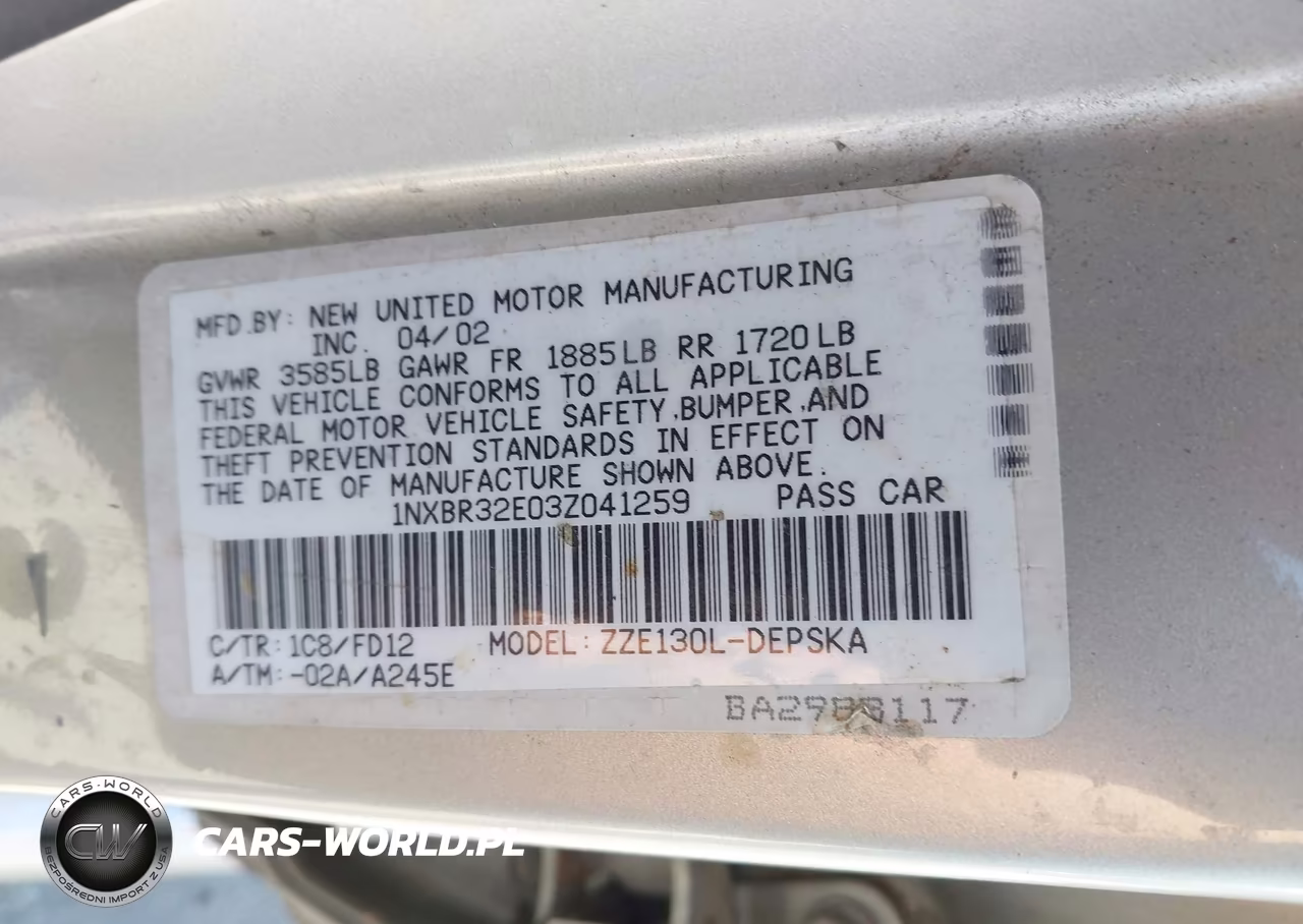 2003 Toyota Corolla S VIN:1NXBR32E03Z041259 - 9