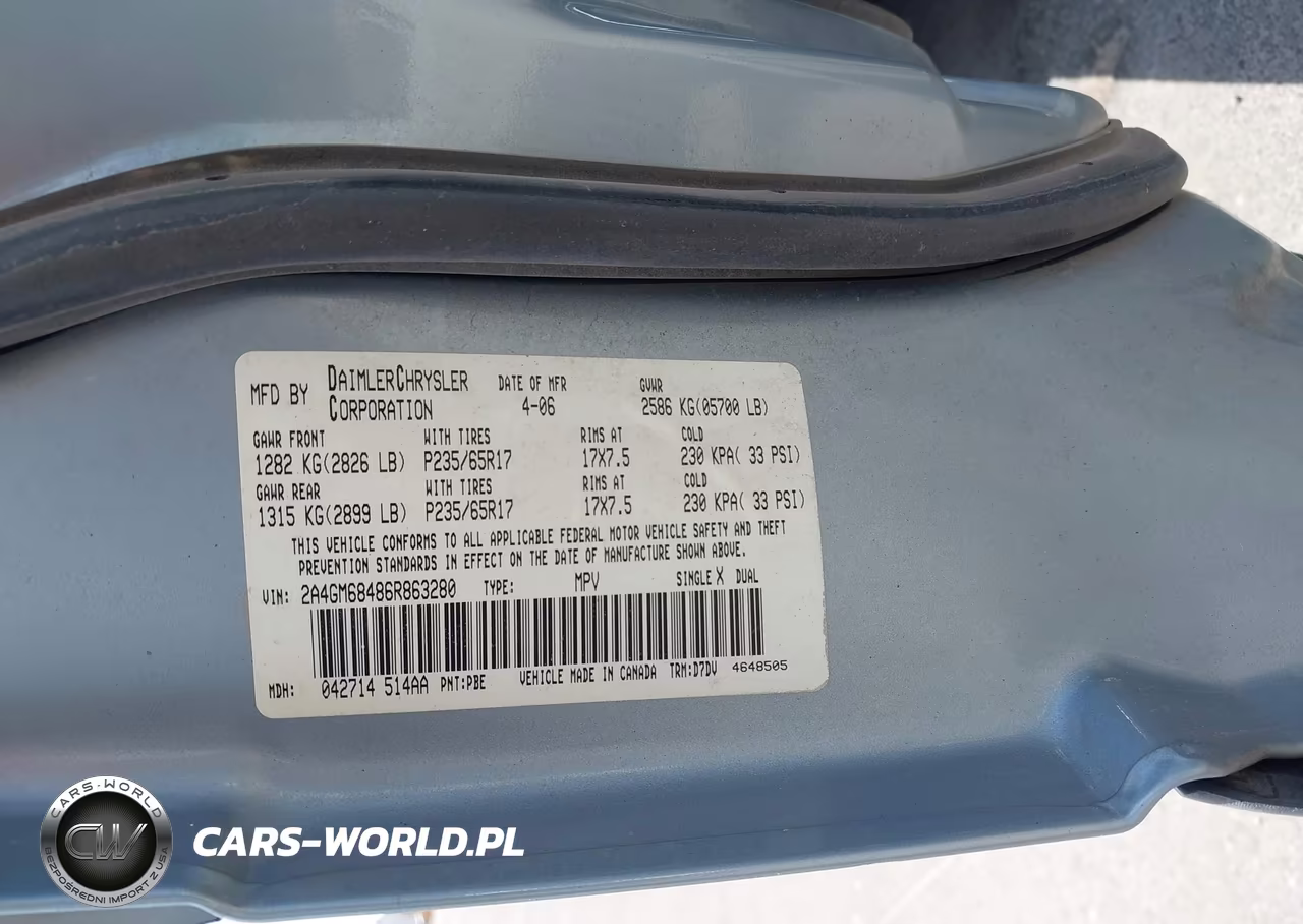 2006 Chrysler Pacifica Touring VIN:2A4GM68486R863280 - 9