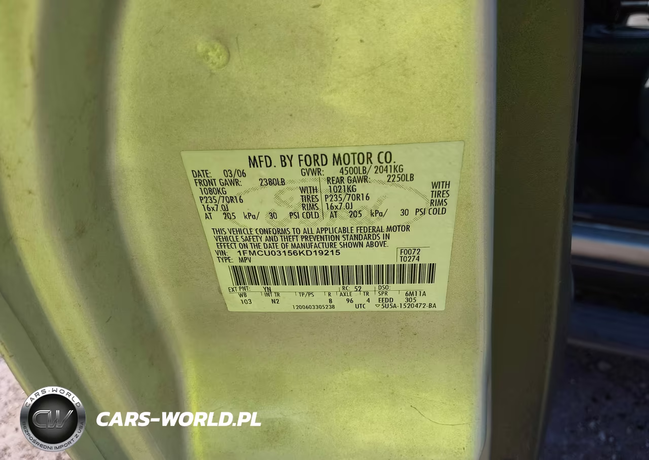 2006 Ford Escape Xlt-Xlt Sport VIN:1FMCU03156KD19215 - 9