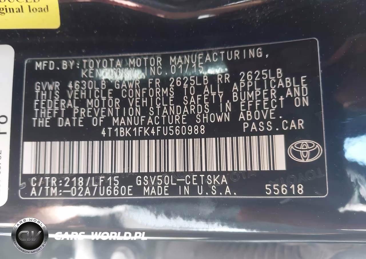 2015 Toyota Camry Xse V6 VIN:4T1BK1FK4FU560988 - 9