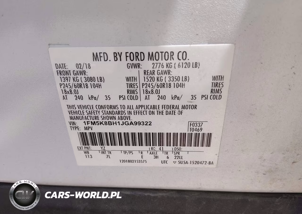 2018 Ford Explorer VIN:1FM5K8BH1JGA99322 - 9