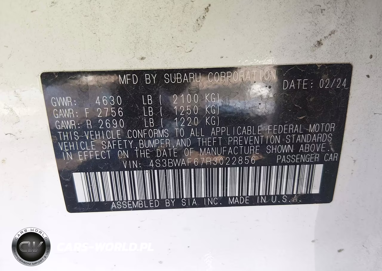 2024 Subaru Legacy Premium VIN:4S3BWAF67R3022856 - 9