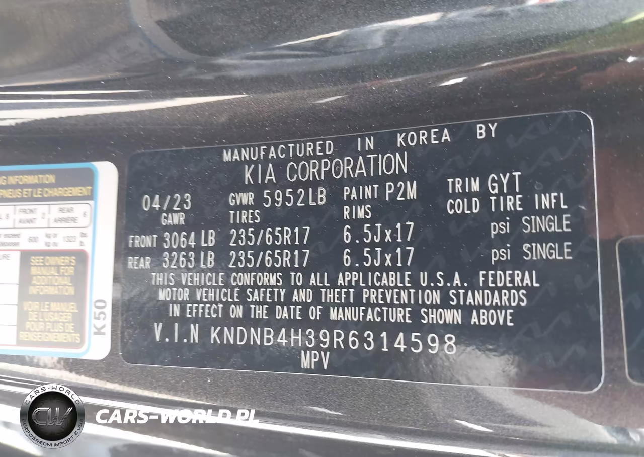 2024 Kia Carnival Mpv Lx Seat Package VIN:KNDNB4H39R6314598 - 9