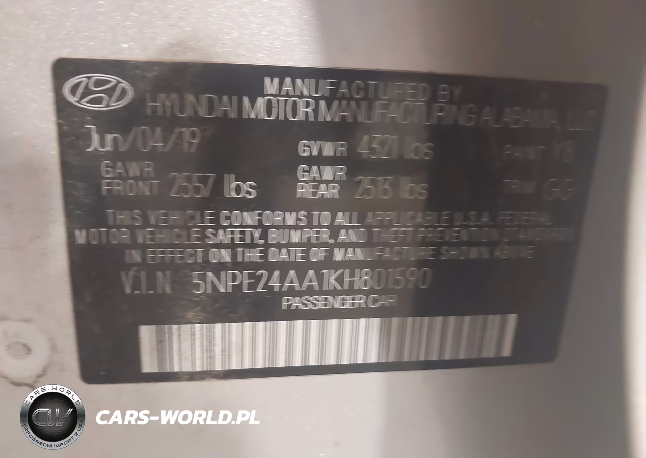 2019 Hyundai Sonata Eco VIN:5NPE24AA1KH801590 - 9