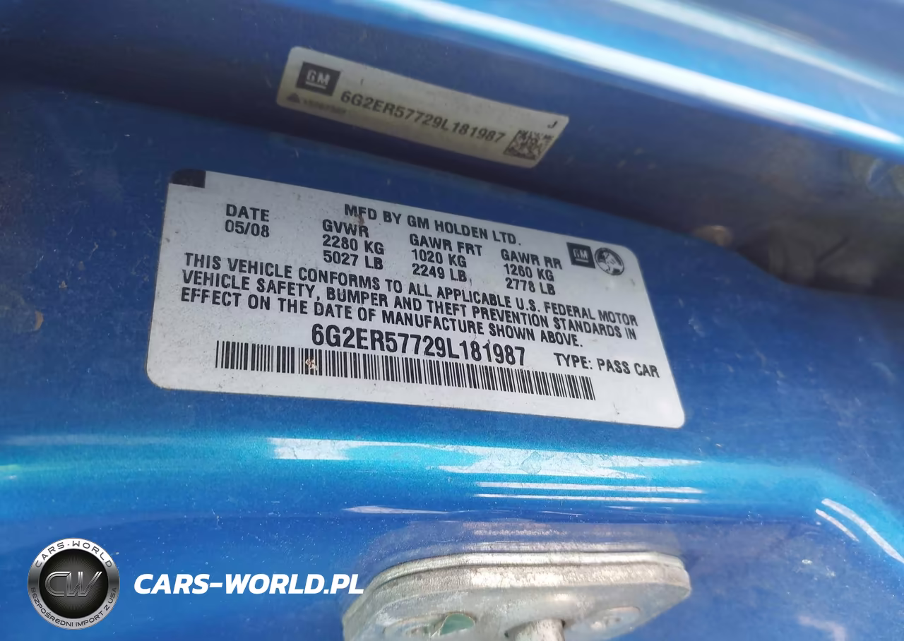 2009 Pontiac G8 VIN:6G2ER57729L181987 - 9