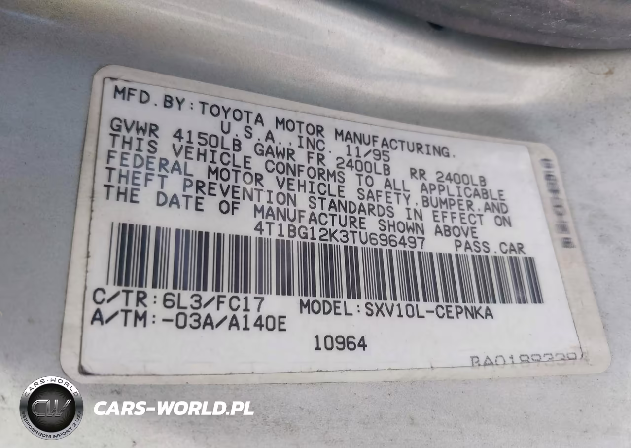 1996 Toyota Camry Dx-Le-Xle VIN:4T1BG12K3TU696497 - 9