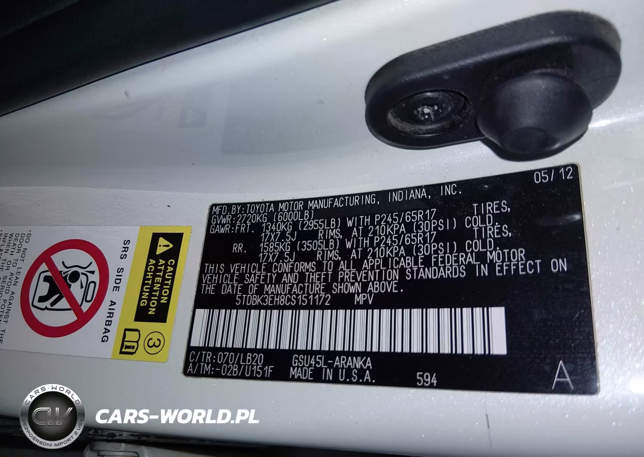 2012 Toyota Highlander Se V6 VIN:5TDBK3EH8CS151172 - 9