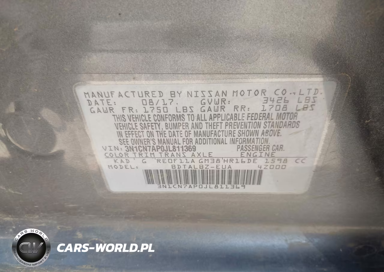 2018 Nissan Versa 1.6 Sv VIN:3N1CN7AP0JL811369 - 9