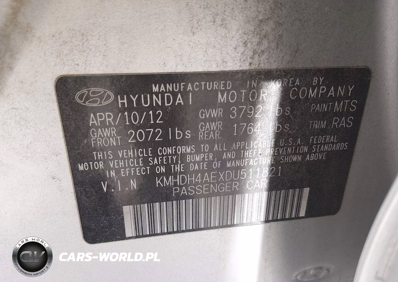 2013 Hyundai Elantra Limited VIN:KMHDH4AEXDU511821 - 9