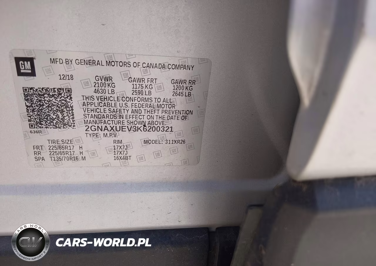 2019 Chevrolet Equinox Lt VIN:2GNAXUEV3K6200321 - 9