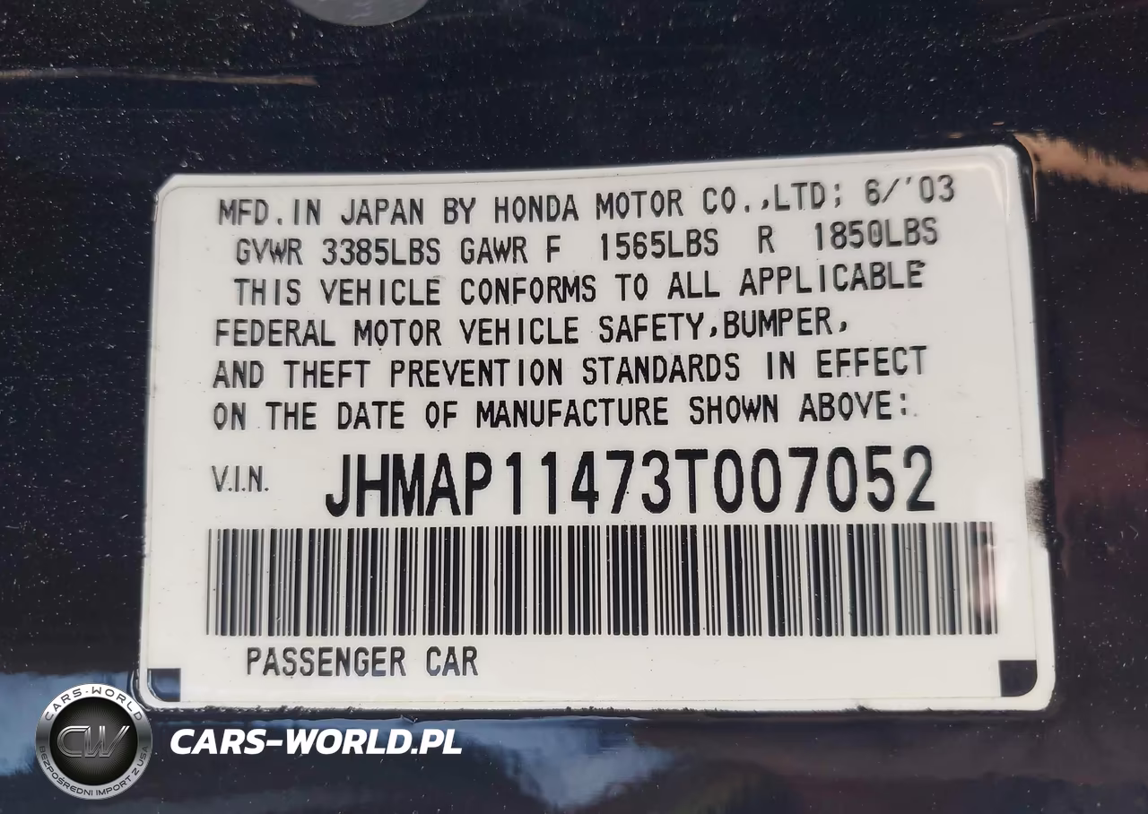 2003 Honda S2000 VIN:JHMAP11473T007052 - 9