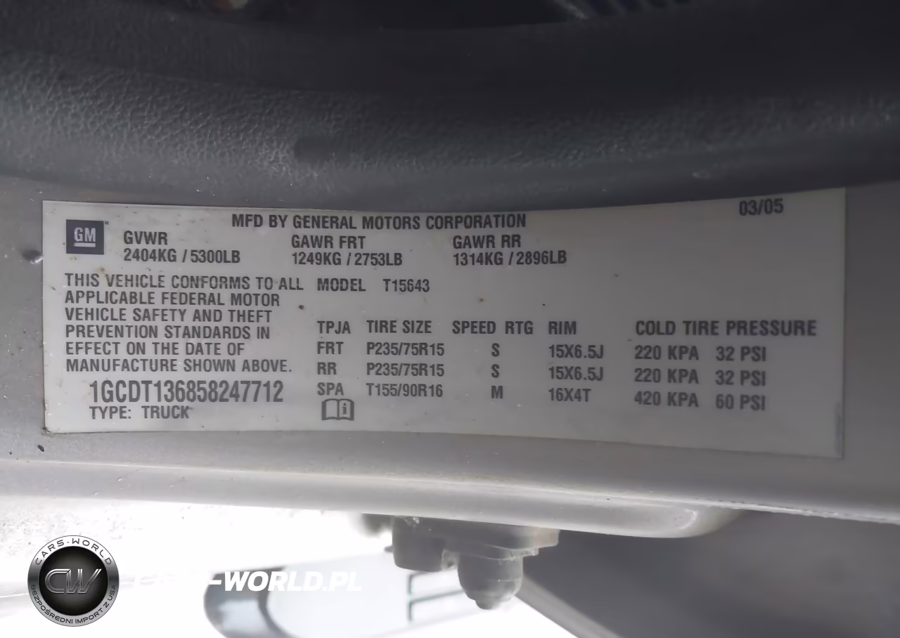 2005 Chevrolet Colorado Ls VIN:1GCDT136858247712 - 9