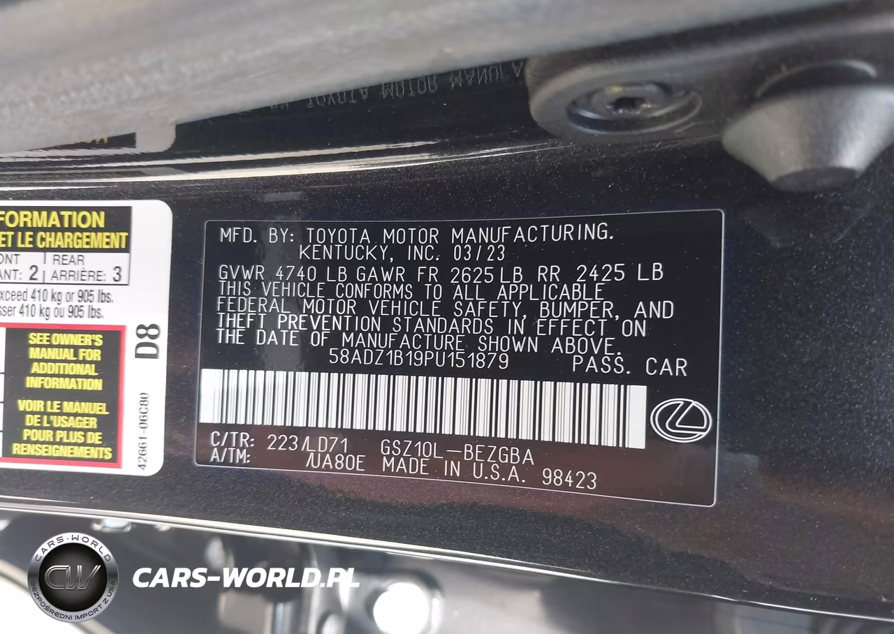 2023 Lexus Es 350 VIN:58ADZ1B19PU151879 - 9