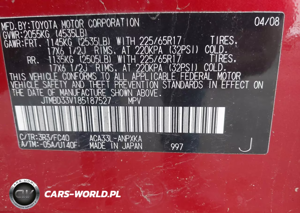 2008 Toyota Rav4 VIN:JTMBD33V185187527 - 9