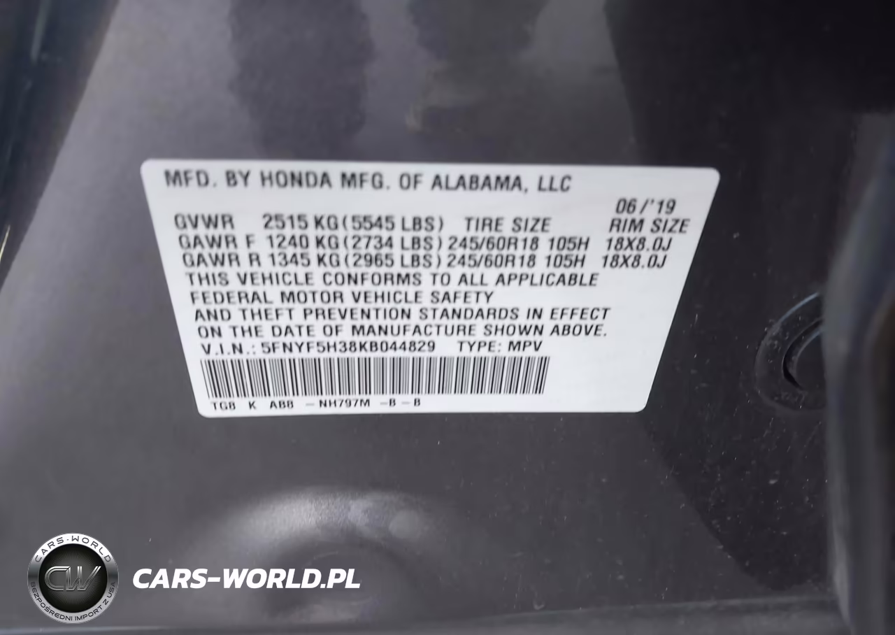 2019 Honda Pilot Ex VIN:5FNYF5H38KB044829 - 9