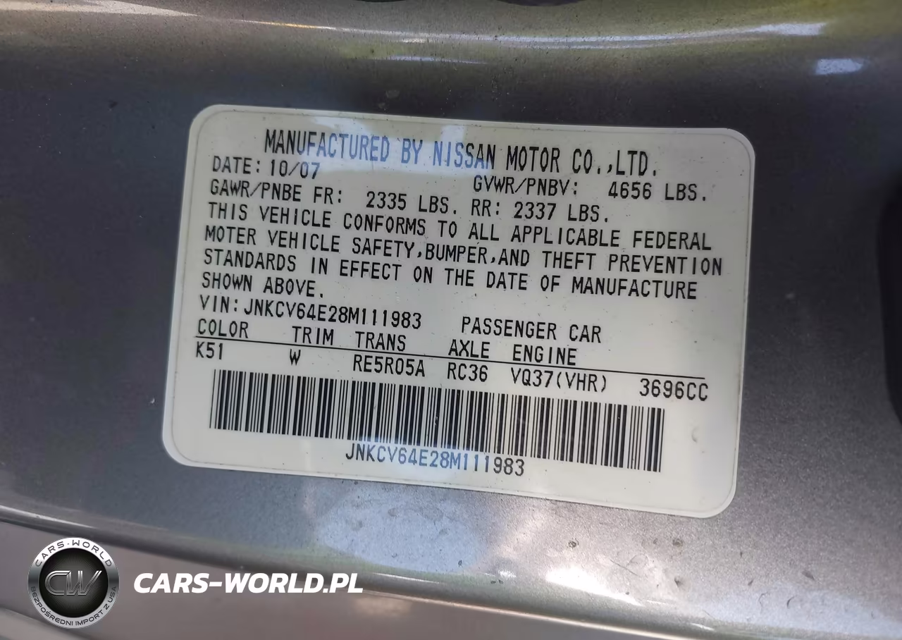 2008 Infiniti G37 Base VIN:JNKCV64E28M111983 - 9