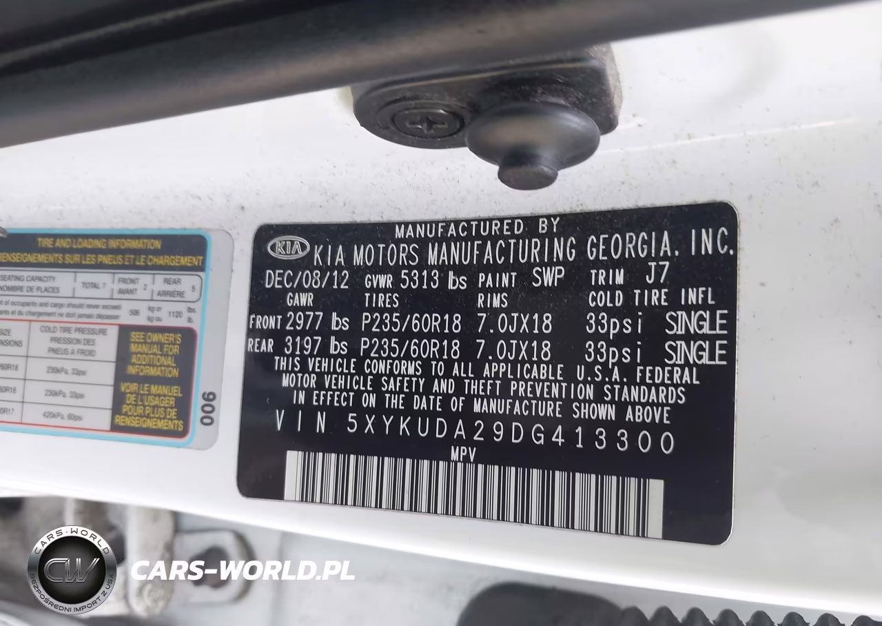 2013 Kia Sorento Ex V6 VIN:5XYKUDA29DG413300 - 9