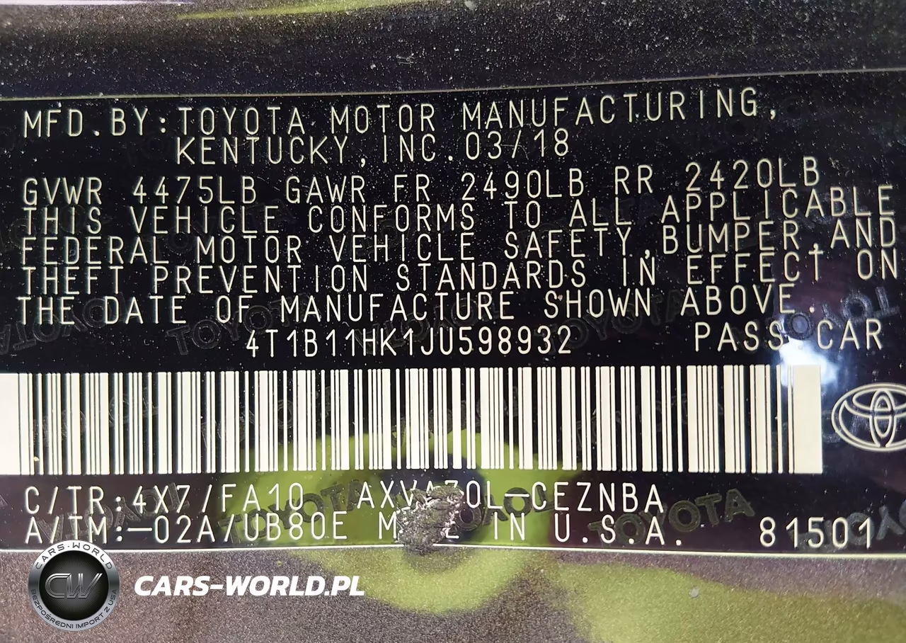 2018 Toyota Camry Le VIN:4T1B11HK1JU598932 - 9