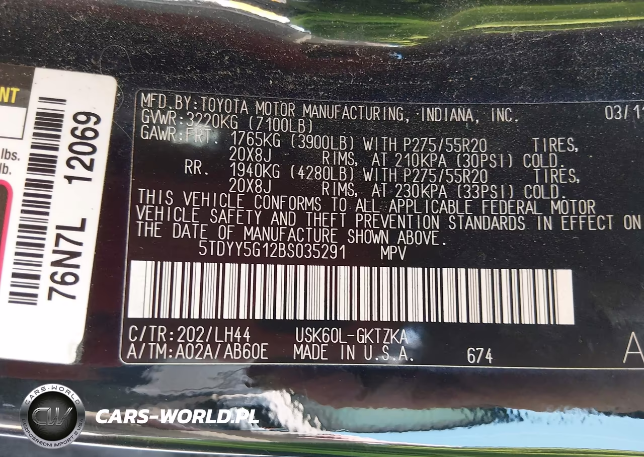 2011 Toyota Sequoia Platinum 5.7L V8 VIN:5TDYY5G12BS035291 - 9