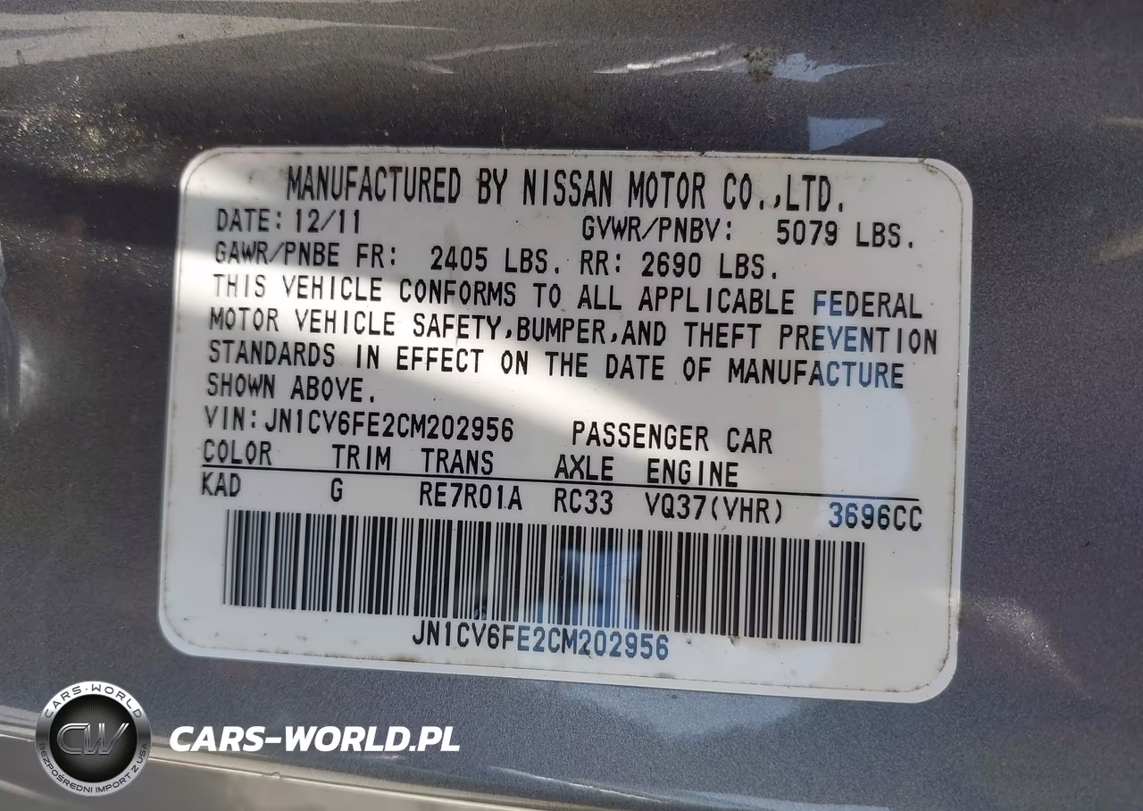 2012 Infiniti G37 VIN:JN1CV6FE2CM202956 - 9