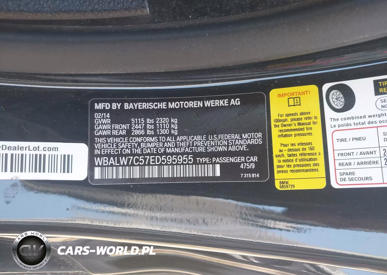 2014 BMW 640I VIN:WBALW7C57ED595955 - 9
