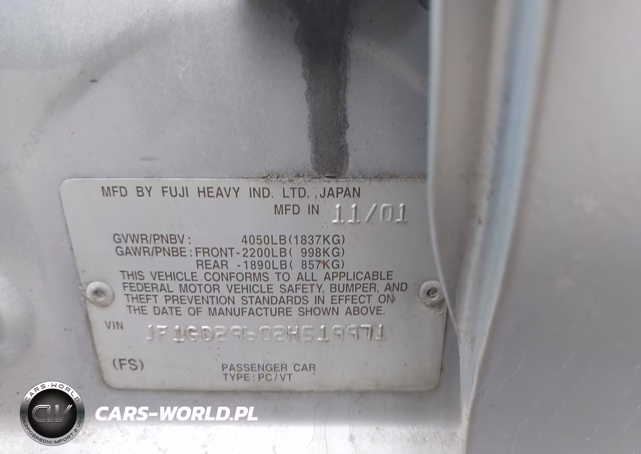 2002 Subaru Impreza Wrx VIN:JF1GD29602H519971 - 9