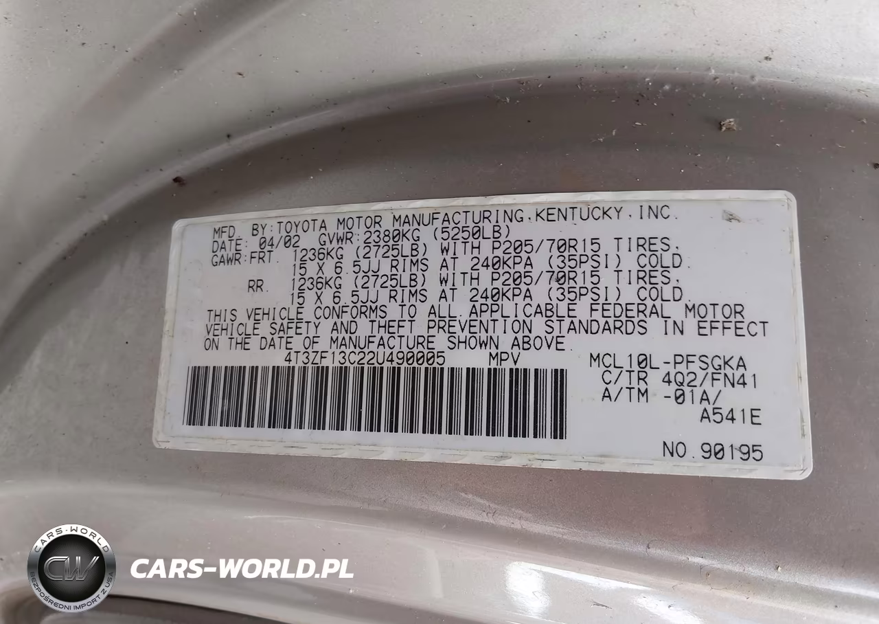2002 Toyota Sienna Le VIN:4T3ZF13C22U490005 - 9