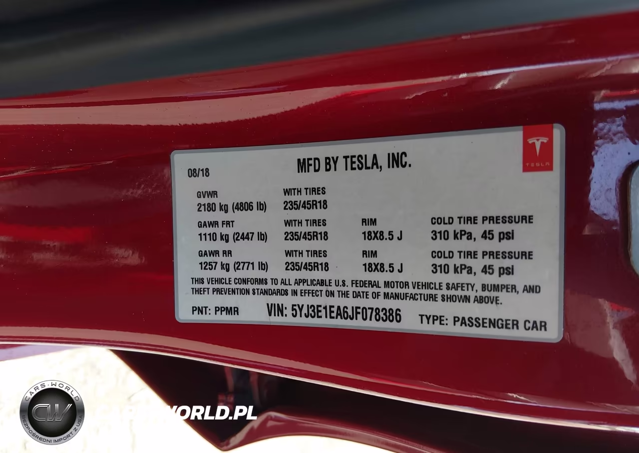 2018 Tesla Model 3 Long Range-Mid Range VIN:5YJ3E1EA6JF078386 - 9