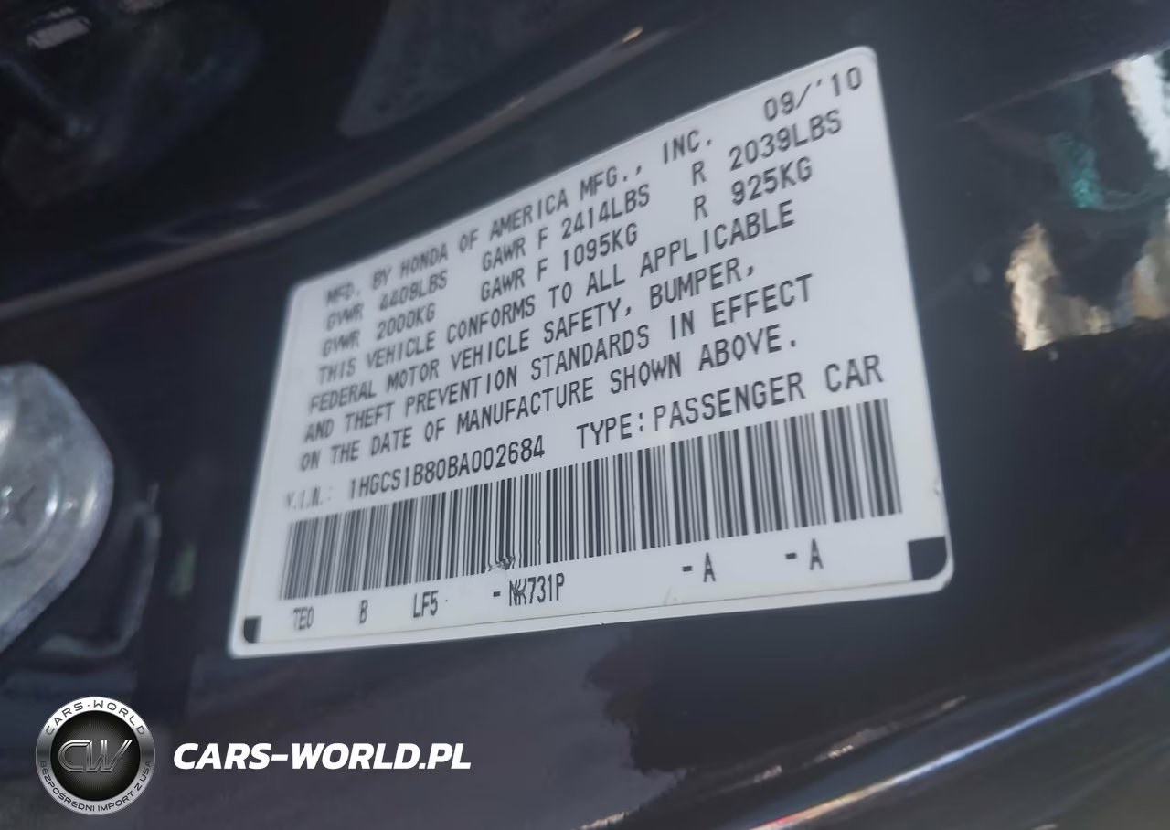 2011 Honda Accord 2.4 Ex-L VIN:1HGCS1B80BA002684 - 9