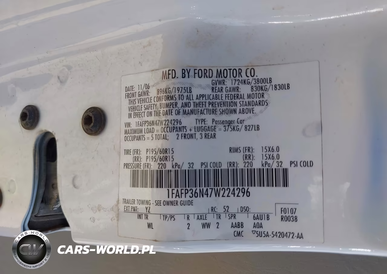 2007 Ford Focus Se-Ses VIN:1FAFP36N47W224296 - 9