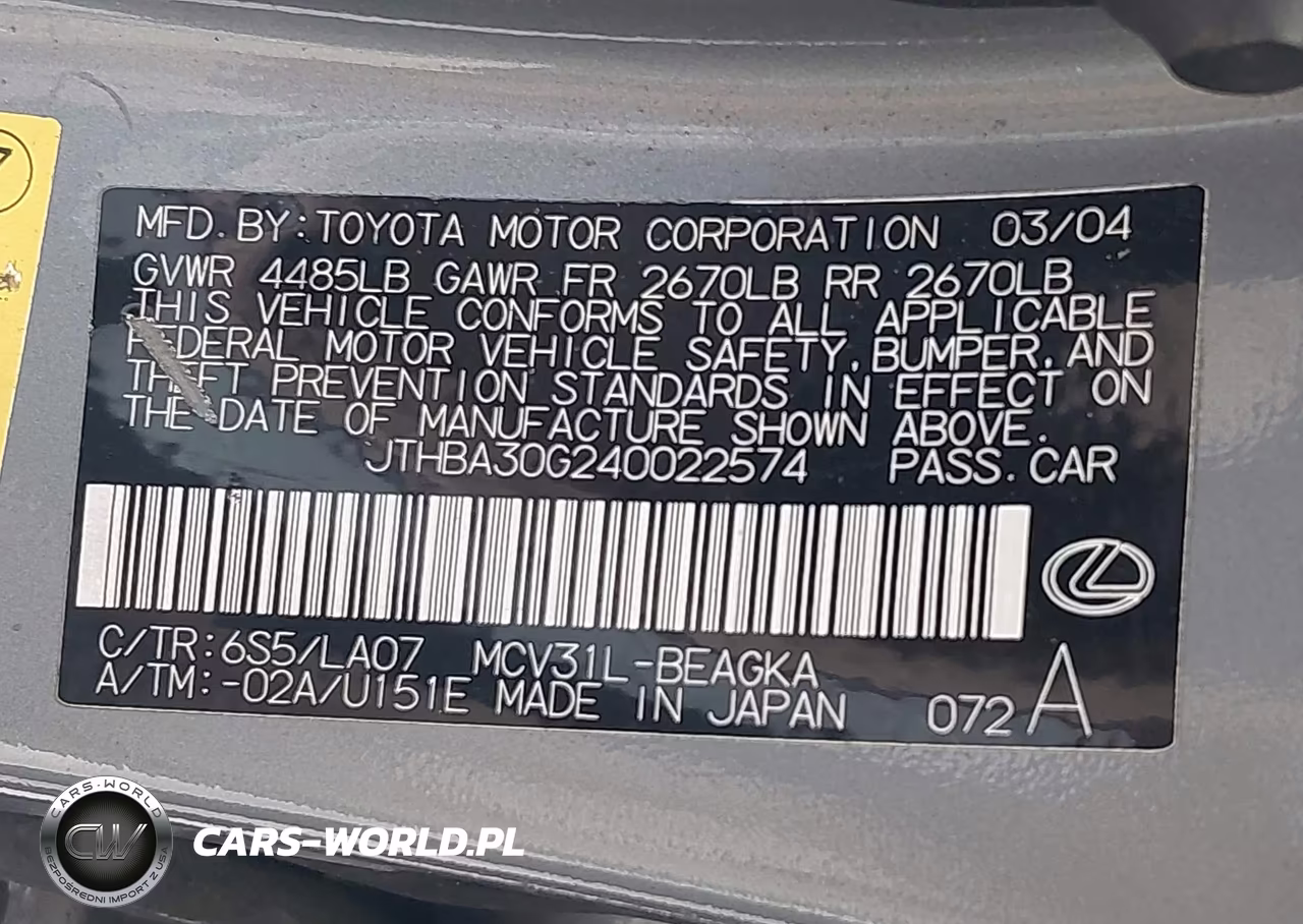 2004 Lexus Es 330 VIN:JTHBA30G240022574 - 9