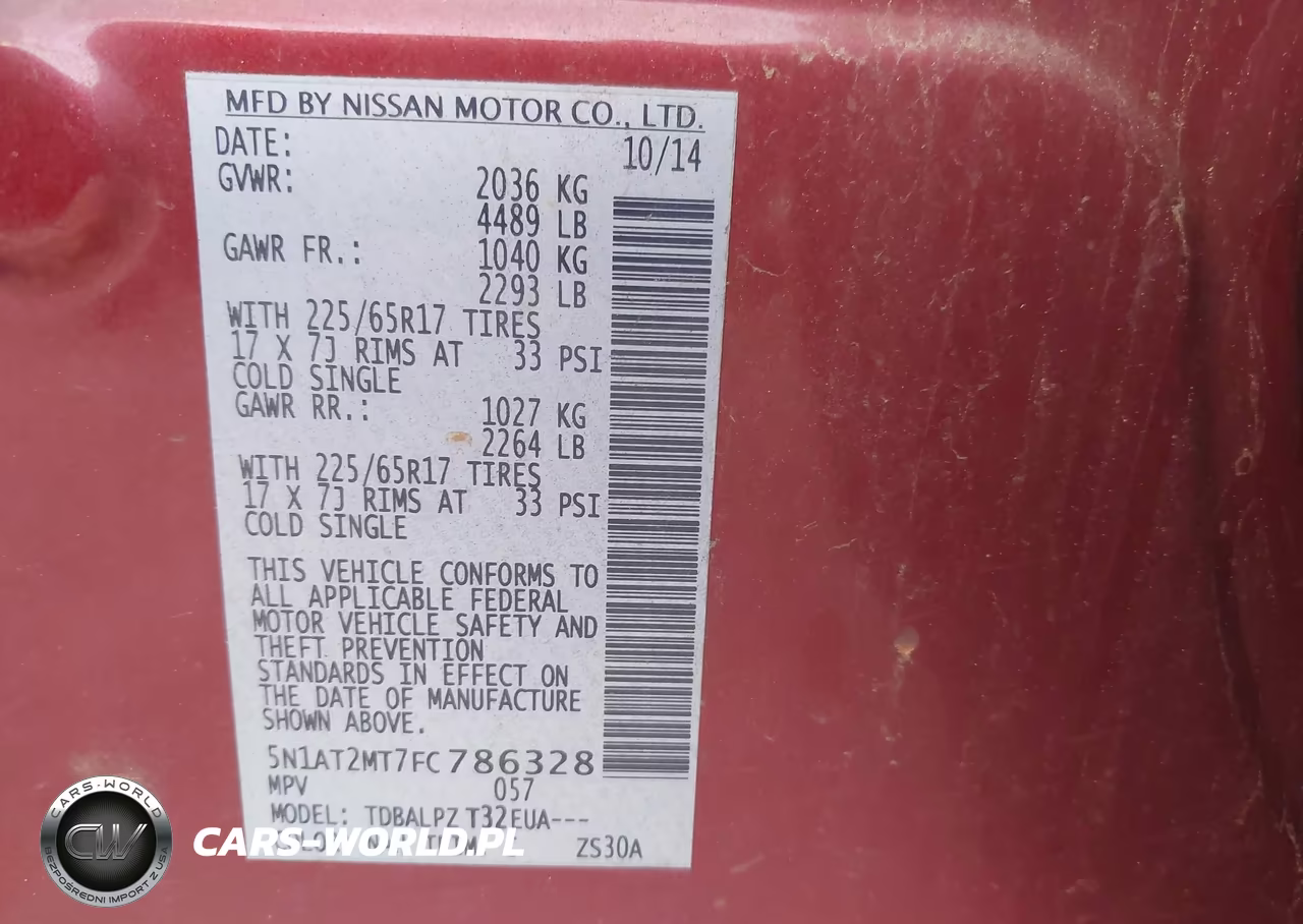 2015 Nissan Rogue S VIN:5N1AT2MT7FC786328 - 9