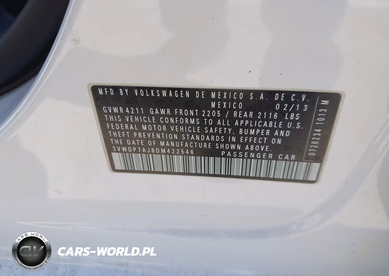 2013 Volkswagen Jetta 2.5L Se VIN:3VWDP7AJ8DM422546 - 9