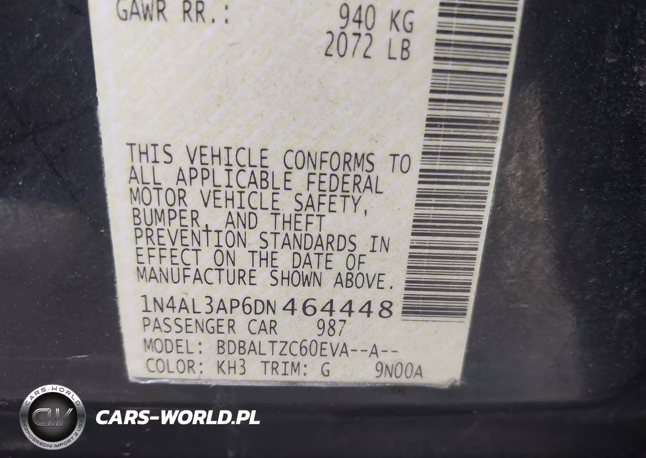 2013 Nissan Altima 2.5 Sv VIN:1N4AL3AP6DN464448 - 9