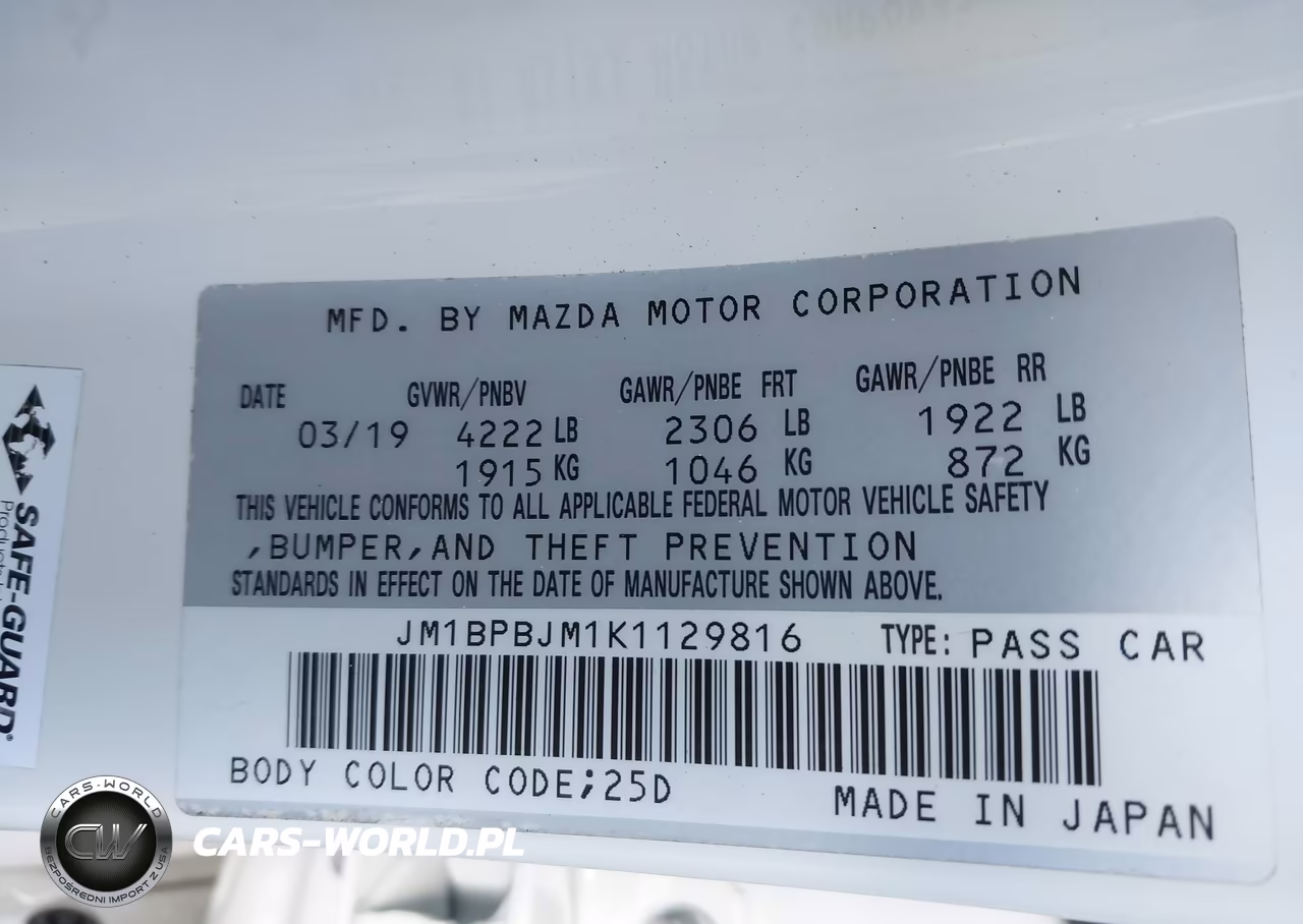 2019 Mazda Mazda3 VIN:JM1BPBJM1K1129816 - 9