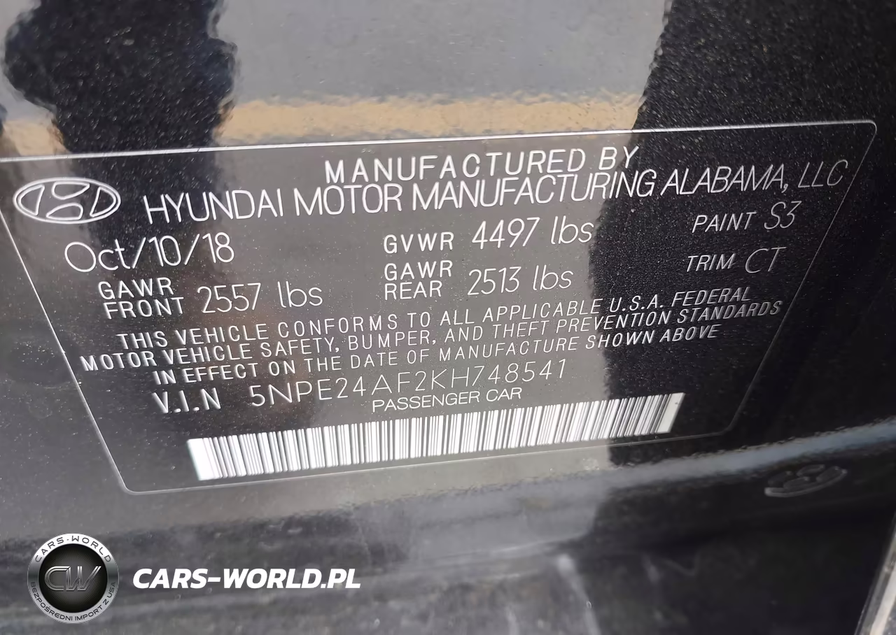 2019 Hyundai Sonata Se VIN:5NPE24AF2KH748541 - 9
