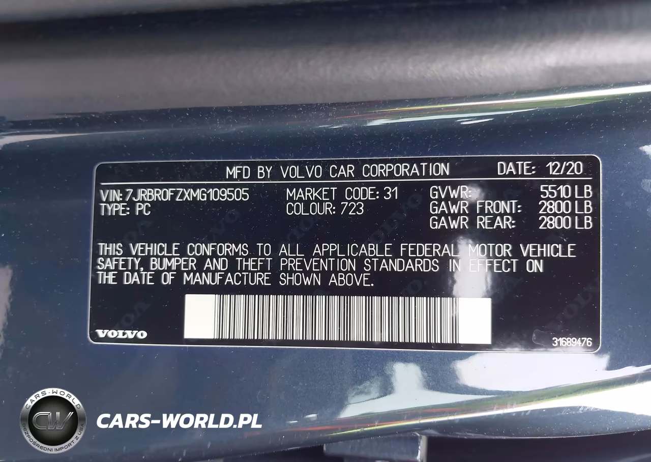 2021 Volvo S60 Recharge Plug-In Hybrid T8 R-Design Expression VIN:7JRBR0FZXMG109505 - 9