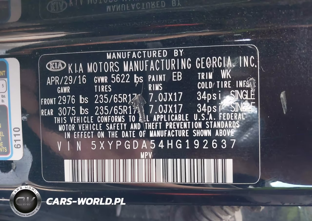 2017 Kia Sorento 3.3L Lx VIN:5XYPGDA54HG192637 - 9